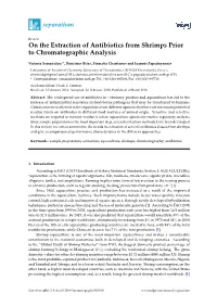 On the Extraction of Antibiotics from Shrimps Prior to Chromatographic Analysis