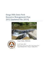 Osage Hills State Park Resource Management Plan 2012 [Updated Feb