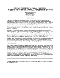 Private Property to Public Property: the Beginnings of the National Forests in the South