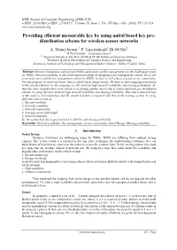 Providing Efficient Measurable Key by Using Unital Based Key Pre- Distribution Scheme for Wireless Sensor Networks