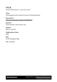 Technology and the Legal Discourse of Fetal Autonomy