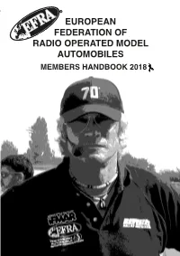 EUROPEAN FEDERATION of RADIO OPERATED MODEL AUTOMOBILES MEMBERS HANDBOOK 2018 EFRA Handbook 2018 APPENDIX 5 LARGE SCALE I.C