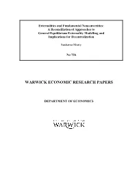 Externalities and Fundamental Nonconvexities: a Reconciliation of Approaches to General Equilibrium Externality Modelling and Implications for Decentralization