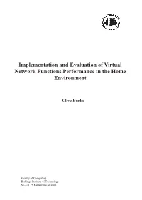 Implementation and Evaluation of Virtual Network Functions Performance in the Home Environment