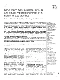 Nerve Growth Factor Is Released by IL-1B and Induces Hyperresponsiveness of the Human Isolated Bronchus