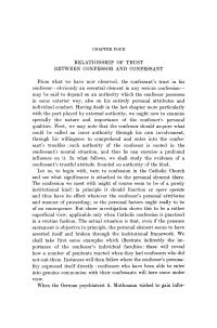Relationship of Trust Between Confessor and Confessant