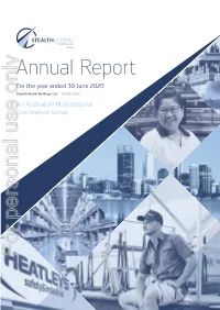 Annual Report for Personal Use Only