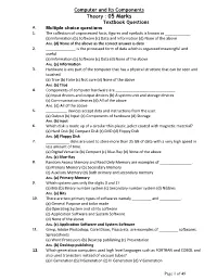 Computer and Its Components Theory : 05 Marks Textbook Questions A