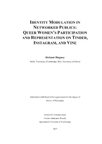 Identity Modulation in Networked Publics: Queer Women's Participation