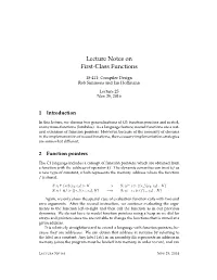 Lecture Notes on First-Class Functions