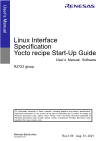 Linux Interface Specification Yocto Recipe Start-Up Guide Rev.1.09
