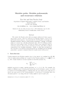 Motzkin Paths, Motzkin Polynomials and Recurrence Relations