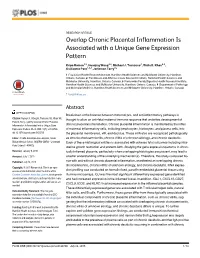 Overlap Chronic Placental Inflammation Is Associated with a Unique Gene Expression Pattern