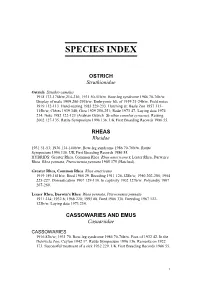 Species Index