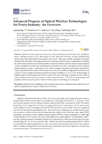 Advanced Progress of Optical Wireless Technologies for Power Industry: an Overview