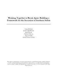 Building a Framework for the Secession of Southern Sudan