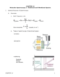 CHAPTER 12 Molecular Spectroscopy 1: Rotational and Vibrational Spectra