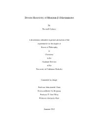 Diverse Reactivity of Rhenium Β-Diketiminates