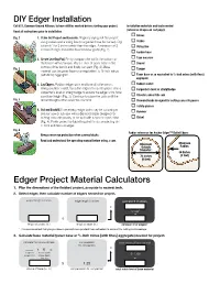DIY Edger Installation Edger Project Material Calculators