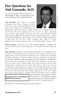 Five Questions for Atul Gawande, M.D
