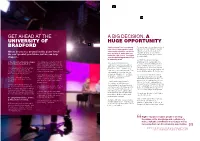 GET AHEAD at the UNIVERSITY of BRADFORD a Big Decision, A