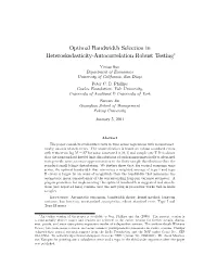 Optimal Bandwidth Selection in Heteroskedasticity#Autocorrelation