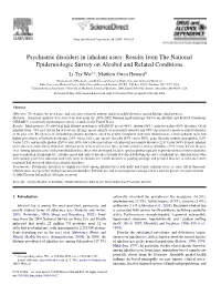 Psychiatric Disorders in Inhalant Users