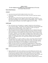 SIMULATION: New Developments in the Middle East & Their