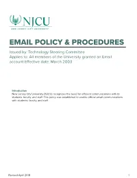 Email Policy & Procedures