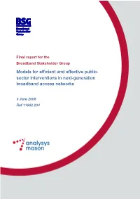 Models for Efficient and Effective Public- Sector Interventions in Next-Generation Broadband Access Networks
