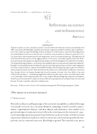Reflections on Science and Technoscience