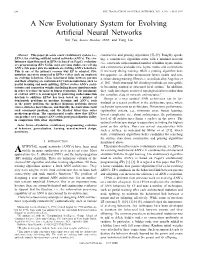 A New Evolutionary System for Evolving Artificial Neural Networks