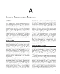 Access to Communications Technology