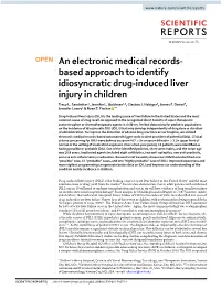 An Electronic Medical Records-Based Approach to Identify Idiosyncratic