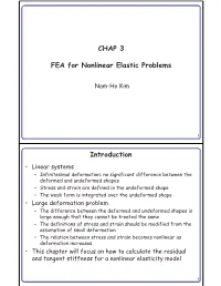 CHAP 3 FEA for Nonlinear Elastic Problems Introduction