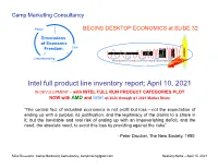 Intel Full Product Line Inventory Report