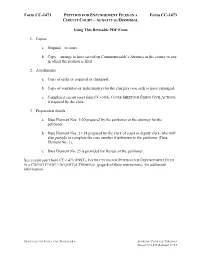 PETITION for EXPUNGEMENT FILED in a CIRCUIT COURT – ACQUITTAL/DISMISSAL (Page 4 of These Instructions), for Additional Information