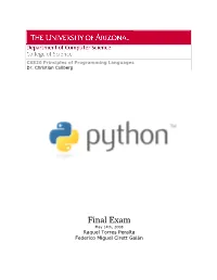 Python Python Was Designed by Guido Van Rossum in the Late 80'S and Early 90'S