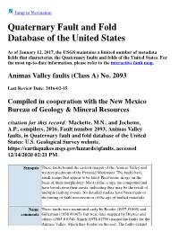 Quaternary Fault and Fold Database of the United States