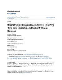 Reconstructability Analysis As a Tool for Identifying Gene-Gene Interactions in Studies of Human Diseases