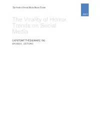 The Virality of Horror Trends on Social Media: Understanding the Virality of the Blue Whale Challenge