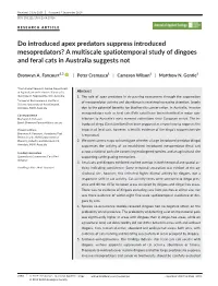 A Multiscale Spatiotemporal Study of Dingoes and Feral Cats in Australia Suggests Not
