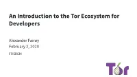 An Introduction to the Tor Ecosystem for Developers