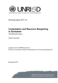 Contestation and Resource Bargaining in Zimbabwe the Minerals Sector