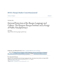 External Projection of the Basque Language and Culture