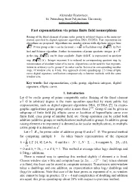 Fast Exponentiation Via Prime Finite Field Isomorphism