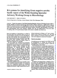Kit Systems for Identifying Gram Negative Aerobic Bacilli: Report of the Welsh Standing Specialist Advisory Working Group in Microbiology