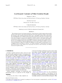 Local Energetic Constraints on Walker Circulation Strength
