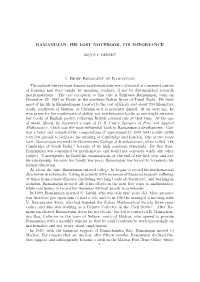 Ramanujan, His Lost Notebook, Its Importance