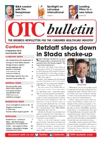Retzlaff Steps Down in Stada Shake-Up